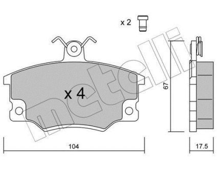 Колодки гальмівні Fiat Punto/Tipo/Uno 85-99 Metelli 22-0030-1