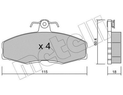 Колодки тормозные (передние) Ford Sierra 82-86/Skoda Favorit 89-97 Metelli 22-0039-0