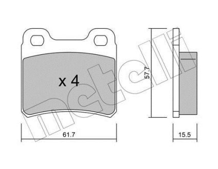 Колодки тормозные (задние) Opel Astra F 91-01/Kadett E 86-91/Vectra A 88-95 Metelli 22-0141-0