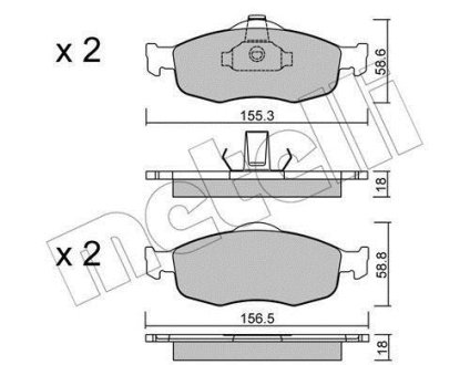 Колодки тормозные (передние) Ford Mondeo I/II 93-00/Scorpio I/II 85-98 Metelli 22-0146-0