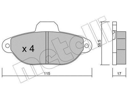 Колодки гальмівні Fiat 500 07-/Panda 03-/Punto 93-10 Metelli 22-0159-1 (фото 1)