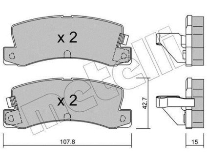 Колодки гальмівні (задні) Toyota Corolla 85-02 Metelli 22-0161-2