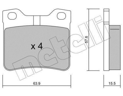 Колодки тормозные (задние) Peugeot 406 95-04/607 00-11 Metelli 22-0192-1