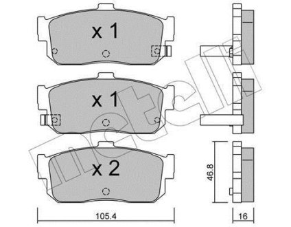 Колодки тормозные (задние) Nissan Almera/Maxima 95-00/Primera 90-98/Sunny 90-95/Infiniti I30 97- Metelli 22-0193-1