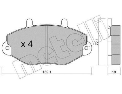 Колодки гальмівні (передні) Ford Transit 91-00/Transit Tourneo 94-00 15" Metelli 22-0195-0