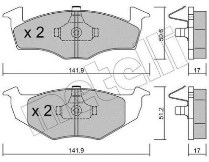 Колодки тормозные (передние) Seat Cordoba/Ibiza 02-09/Skoda Fabia 99-08/VW Polo 94-12/Lupo 98-05/Fox Metelli 22-0206-0