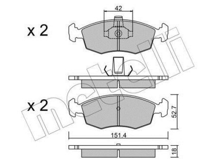 Колодки тормозные (передние) Fiat Palio 96-/Punto 99-12/Siena 96-12 Metelli 22-0274-3