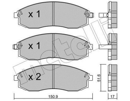 Колодки тормозные (передние) Nissan Maxima 94-00 Metelli 22-0306-0