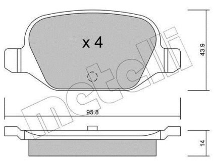 Колодки тормозные (задние) Fiat 500/Idea/Panda/Punto 99- Metelli 22-0324-0