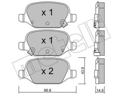 Колодки тормозные (задние) Fiat Panda 12- Metelli 22-0324-5