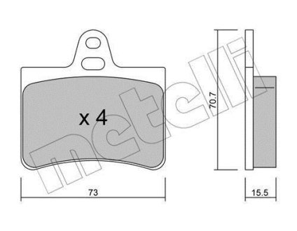 Колодки тормозные (задние) Citroen C5 01- Metelli 22-0333-0