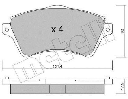 Колодки тормозные (передние) Land Rover Freelander 98-06 Metelli 22-0349-0