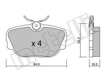 Колодки тормозные (задние) Land Rover Range Rover 94-02/Discovery 98-04 Metelli 22-0351-0