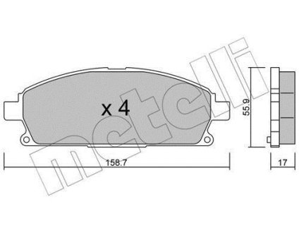 Колодки тормозные (передние) Nissan X-Trail 01-13 Metelli 22-0406-0