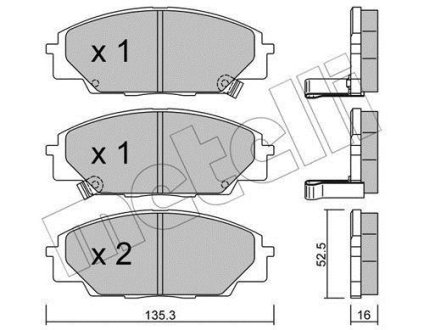 Колодки гальмівні Honda Civic VII/VIII 99- Metelli 22-0435-0 (фото 1)