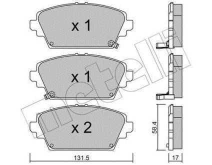 Колодки тормозные (передние) Honda Accord VI 98-03/Nissan Primera 02-/Almera Tino 00-06 Metelli 22-0464-1