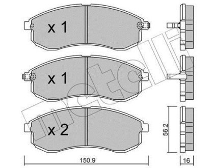 Колодки тормозные (передние) Mitsubishi L200 III 96-07 Metelli 22-0482-0