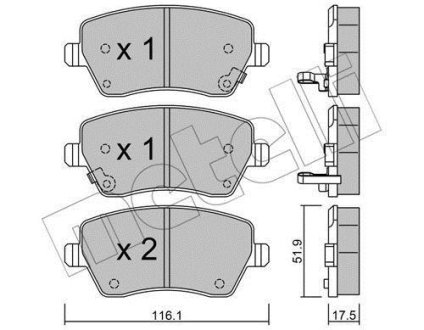 Колодки тормозные (передние) Nissan Micra/Note 10- Metelli 22-0485-2