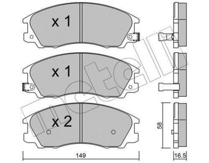 Колодки гальмівні Hyundai Terracan 01-06 Metelli 22-0506-0