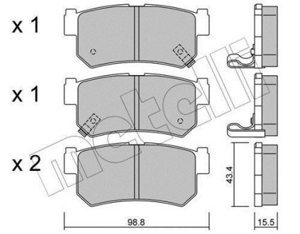 Колодки гальмівні (задні) Ssangyong Rexton 02-/Actyon 05-/Korando 97-06 Metelli 22-0519-0