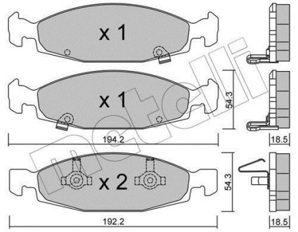 Колодки тормозные (передние) Jeep Grand Cherokee II 99-05 Metelli 22-0525-0