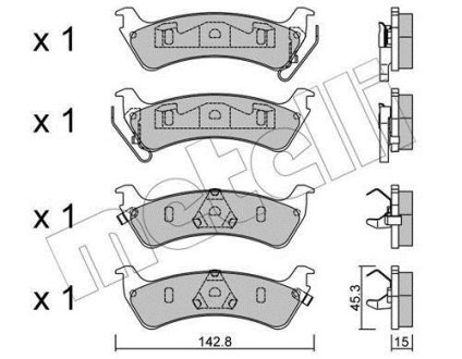 Колодки гальмівні (задні) Jeep Grand Cherokee 91-99 Metelli 22-0527-0