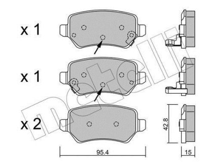 Колодки тормозные (задние) Kia Ceed 12- Metelli 22-0542-2