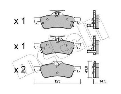 Колодки гальмівні (задні) Toyota Yaris 05- Metelli 22-0556-1