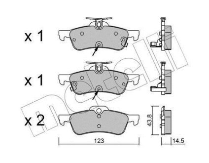 Колодки гальмівні (задні) Honda Civic IX 1.4-2.2D 12- Metelli 22-0556-2