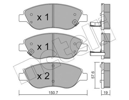 Колодки тормозные (передние) Fiat Tipo 16- Metelli 22-0577-2