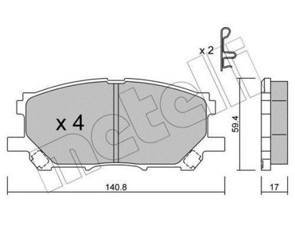 Колодки гальмівні Lexus RX 03-09 Metelli 22-0618-0