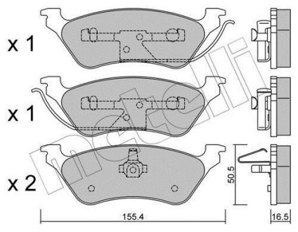 Колодки тормозные (задние) Chrysler Voyager IV 00-08 Metelli 22-0625-0