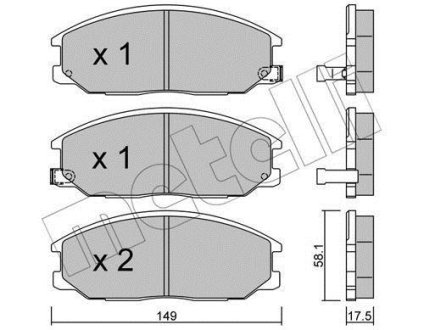 Колодки тормозные (передние) Hyundai Santa Fe 01-06/Ssangyong Actyon/Kyron/Rexton 05- Metelli 22-0632-0