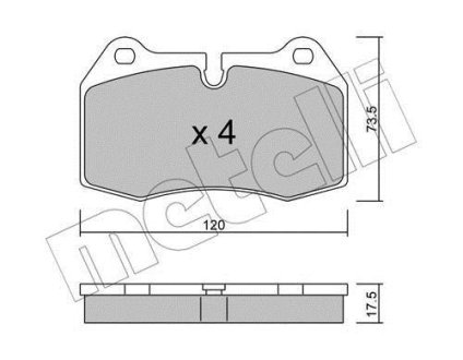 Колодки тормозные (передние) BMW 7 (E38) 94-01/8 (E31) 90-99 Metelli 22-0645-0