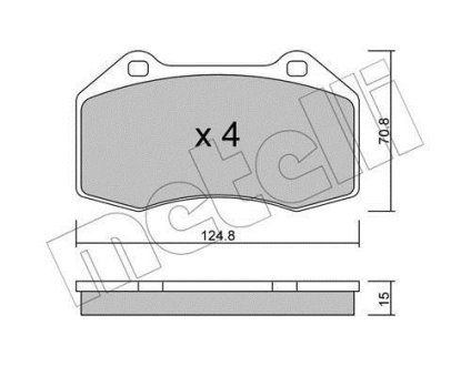 Колодки тормозные (передние) Renault Megane II 04-/Clio III 06-14 Metelli 22-0651-0