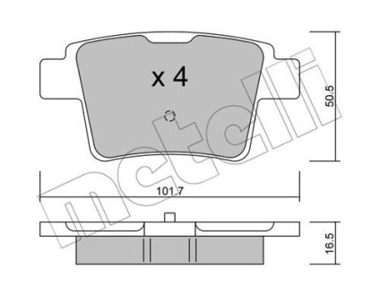 Колодки тормозные (задние) Ford Mondeo III 1.8-2.2 00-07 Metelli 22-0677-0