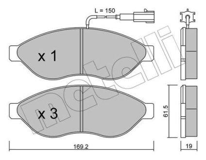 Колодки гальмівні (передні) Citroen Jumper/Fiat Ducato/Peugeot Boxer 06- (+датчик) Metelli 22-0708-0