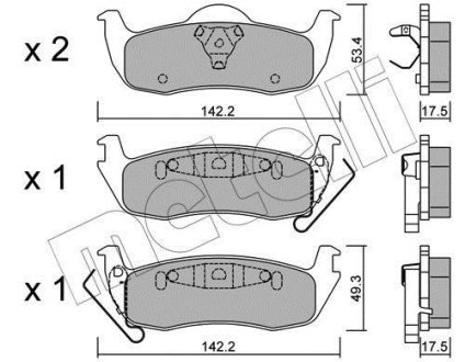 Колодки тормозные (задние) Jeep Grand Cherokee III/IV 04-/Commander 05-10 Metelli 22-0720-0