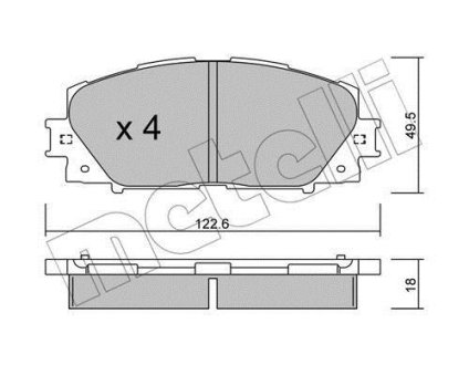 Колодки тормозные (передние) Toyota Yaris 05-/Great Wall C30/Lingao/Tengyi 09- Metelli 22-0745-0