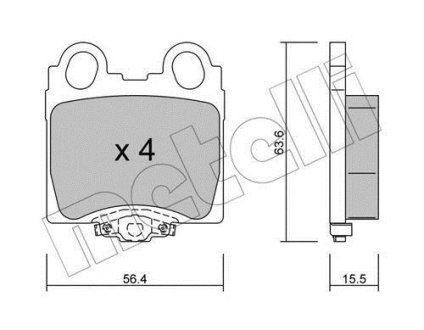 Колодки тормозные (задние) Lexus GS II/IS I 97-05/Toyota Crown VI 99-03 Metelli 22-0758-0