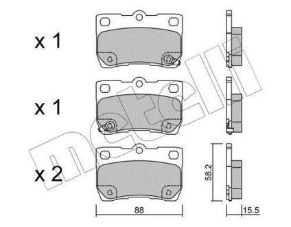 Колодки тормозные (задние) Lexus GS/IS II/IS C 05- Metelli 22-0761-0