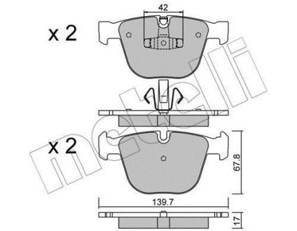 Колодки тормозные (задние) BMW 5 (F07)/7 (F01-F04) 08-15 N54/N55/N57/N63/N74 Metelli 22-0773-6