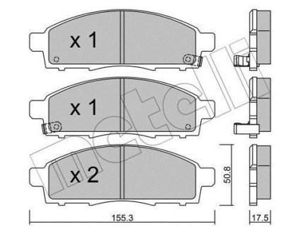 Колодки тормозные (передние) Nissan NV200 10-/Mitsubishi L200 15- Metelli 22-0791-1