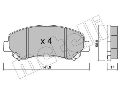 Колодки тормозные (передние) Nissan Rogue/Qashqai/X-Trail/Teana 07-13/Juke/Suzuki Kizashi 10- Metelli 22-0792-0