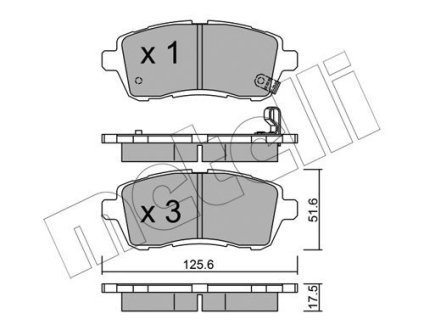 Колодки тормозные (передние) Ford Fiesta 08- Metelli 22-0793-0