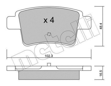 Колодки тормозные (задние) Citroen C4 Picasso/Grand Picasso 06-13/Peugeot 408 10- Metelli 22-0801-0