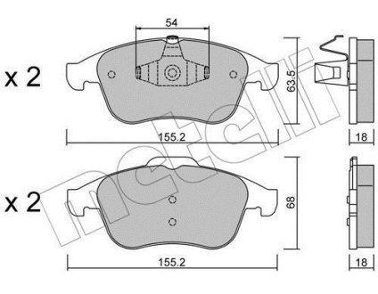 Колодки тормозные (передние) Renault Megane III/Laguna III/Scenic III 08-/Clio 13- Metelli 22-0803-2