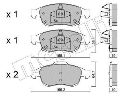 Колодки гальмівні Fiat 500/Jeep Renegade 14- Metelli 22-0817-2