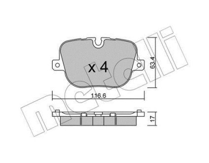 Колодки тормозные (задние) Land Rover Range Rover III/Sport I/II 09- Metelli 22-0837-0