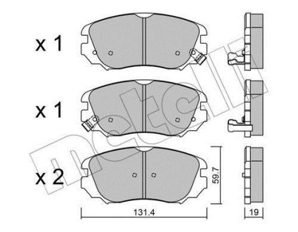 Колодки гальмівні (передні) Opel Insignia A 08-17/Chevrolet Malibu 12-/Bentley Flying Spur 13- Metelli 22-0841-0